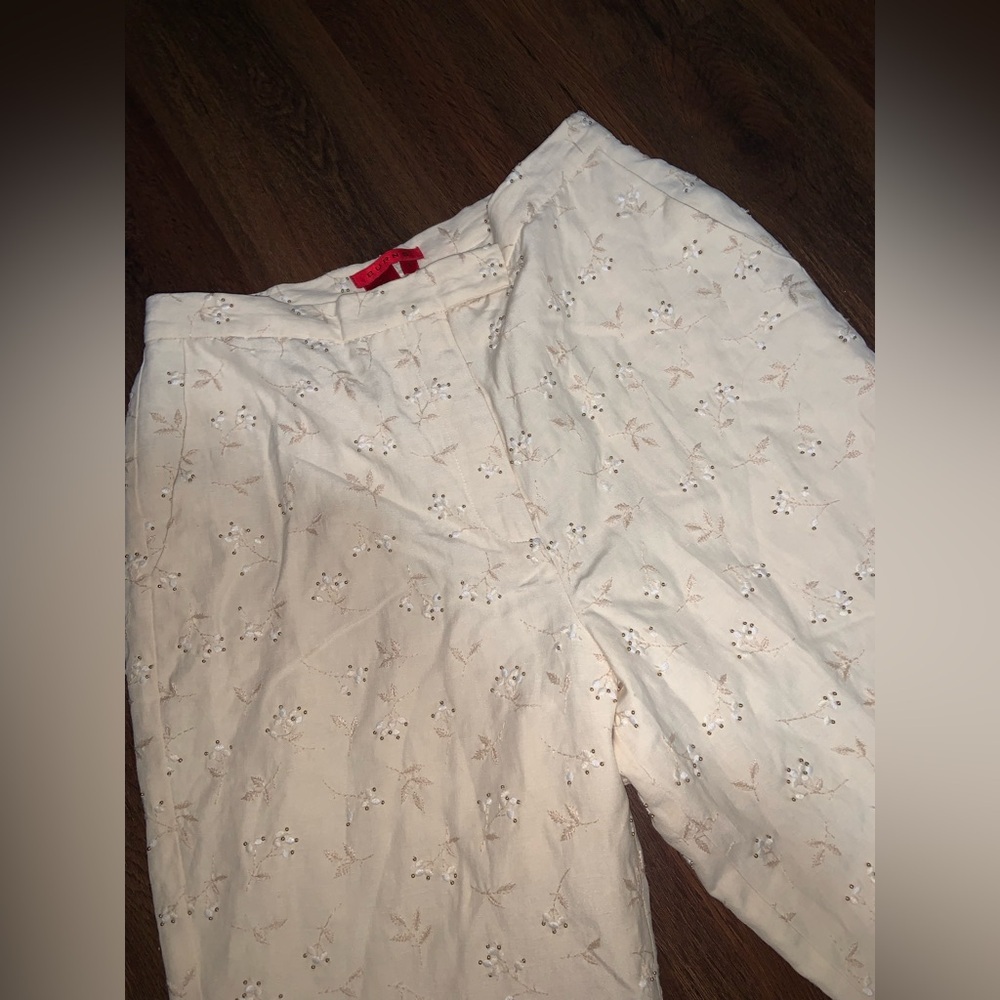 Burns embroidered floral beaded pants fall formal classic boho y2k vintage - Picture 2 of 7